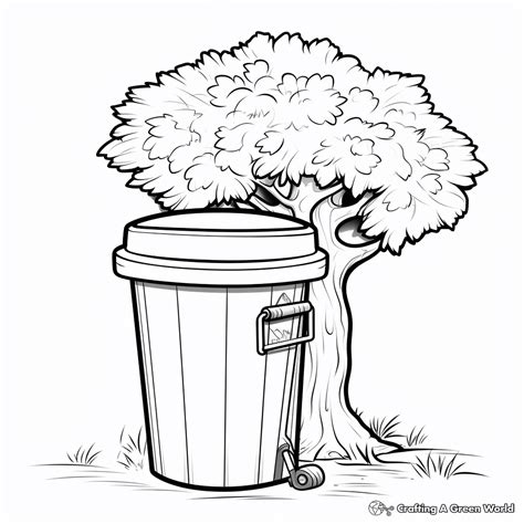 Trash Can Coloring Pages Free And Printable