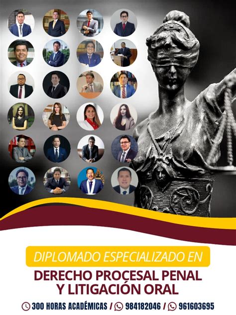 Diplomado Especializado En Derecho Procesal Penal Y Litigación Oral