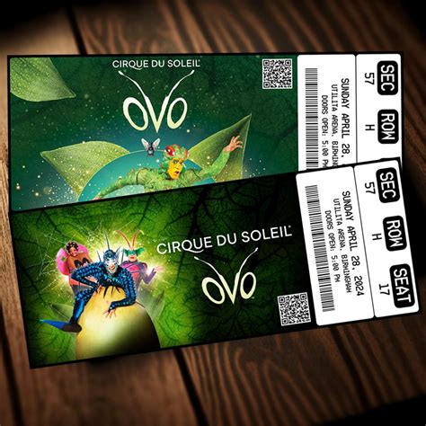 Printable Cirque Du Soleil OVO Ticket Live Musical Circus Performance