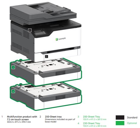 Lexmark Cx431adw Wireless A4 Colour Laser Multifunction Printer Print Copy Scan Fax Inkstation