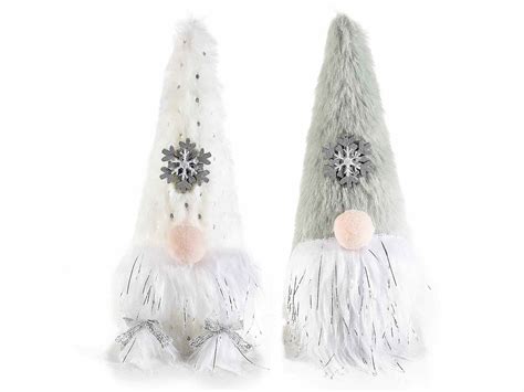 Babbo Mamma Natale Da Appoggiare In Eco Fur C Fiocco Neve 56 43 84