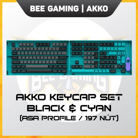 B Keycap Akko Black Cyan Ch T Li U Pbt Double Shot Asa Profile