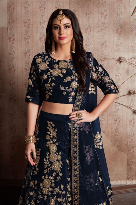 Indian Dress Blue Color Bridal Lehenga 359b