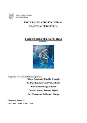 Informe 2 Biofisica Practicas FACULTAD DE MEDICINA HUMANA PRÁCTICAS