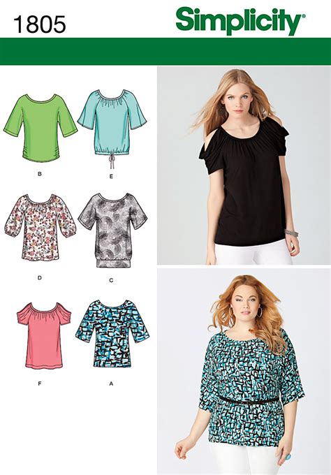 Simplicity 1805 Misses And Plus Tops