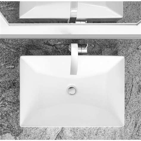 Glacier Bay 22 In Semi Recessed Rectangular Vessel Bathroom Sink In