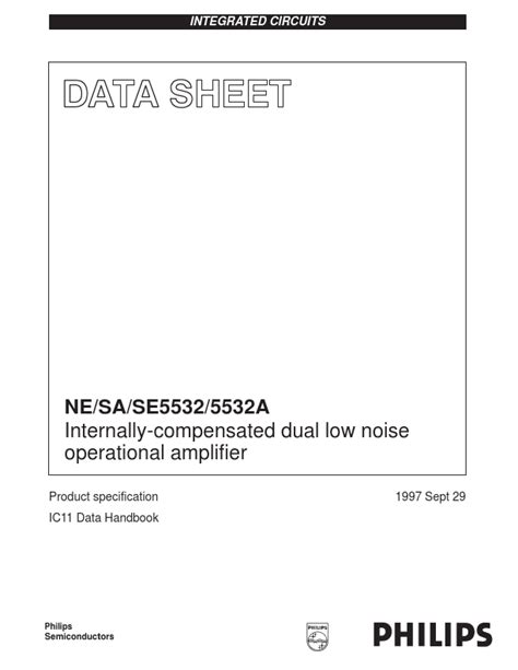 NE5532 Philips amplifier, Hoja de datos, Ficha técnica, Distribuidor ...