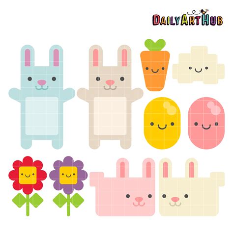 Free Cute Rabbits Clip Art Set Free Clip Art Free Art Art Hub