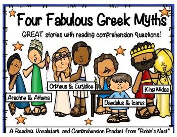 Greek Myths: Four Fabulous Myths and Comprehension Questions by Robin's ...