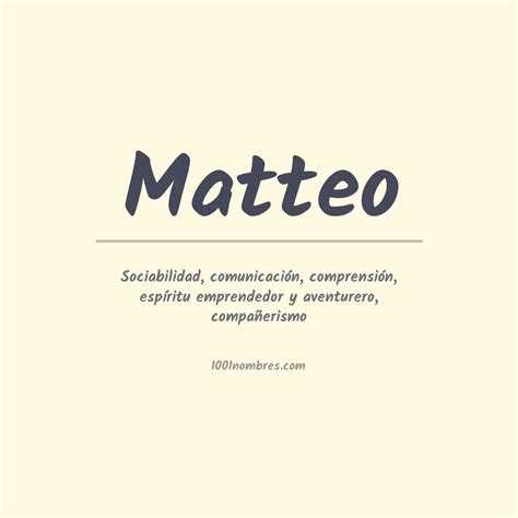 Significado Del Nombre Matteo