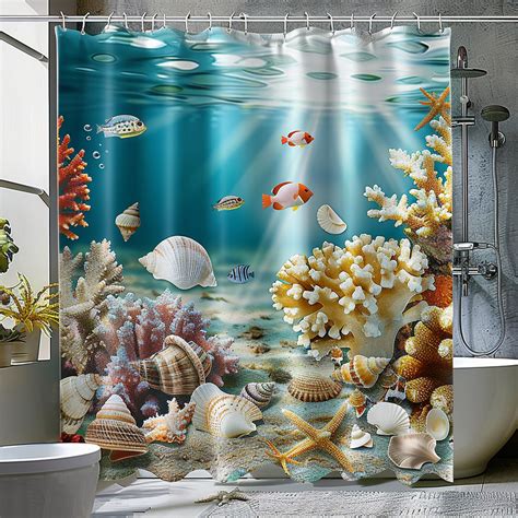 Underwater Oasis Stunning Coral Reef Shower Curtain Transform Your