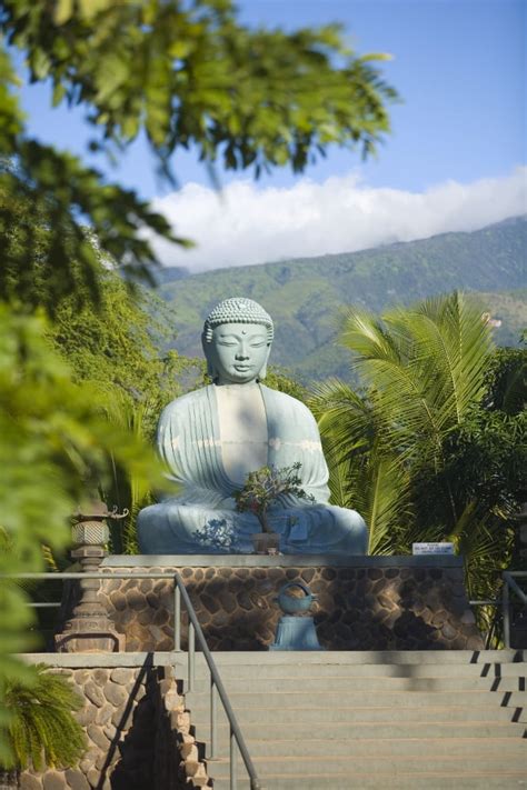 Hawaii Maui Lahaina Jodo Mission Buddha Statue Poster Print 11 X