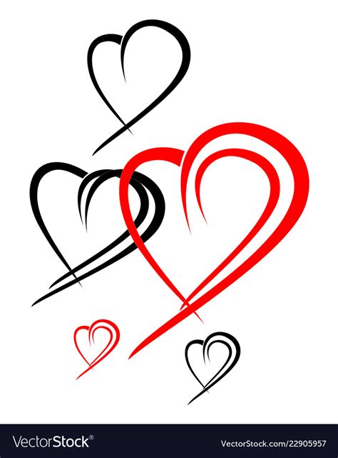 Stylized Hearts Royalty Free Vector Image VectorStock