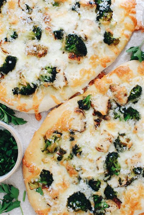 Chicken And Broccoli Pizzas Bev Cooks