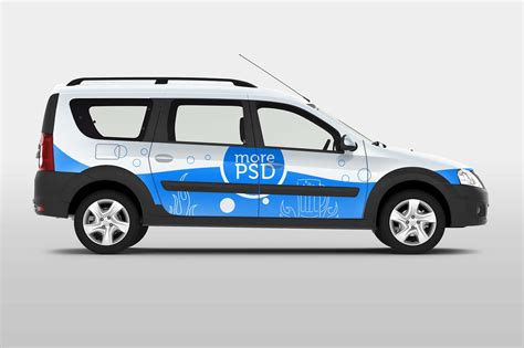 Free Van Car Branding Mockup (PSD)