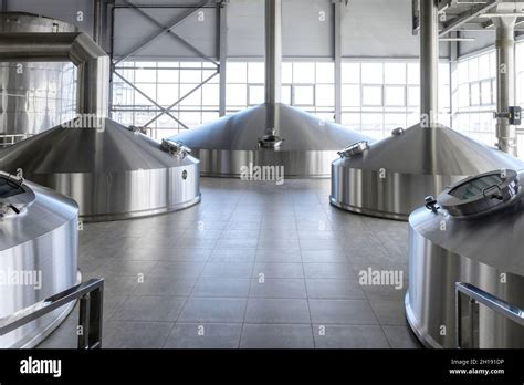 Large Steel Barrel For Beer Fermentation Brewing Stock Photo Alamy