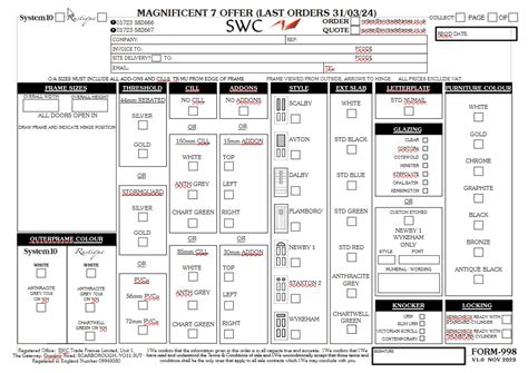 Order Quotation Forms Swc Trade Frames