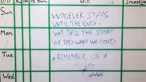 We Did What We Could Remember Us The Doctors Message On The Board