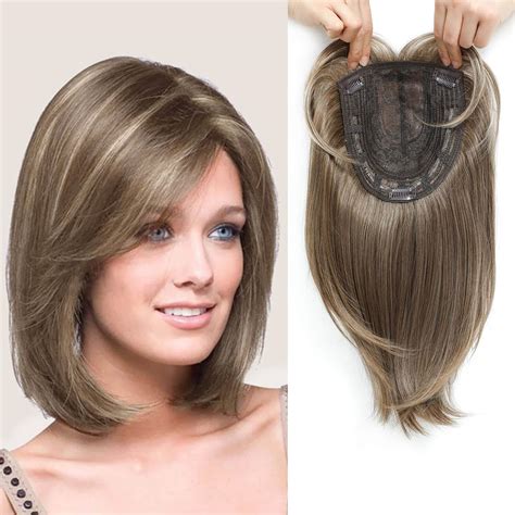 Fine Plus 12 Inch Hair Topper Layered Synthetic Hair Toppers For Women