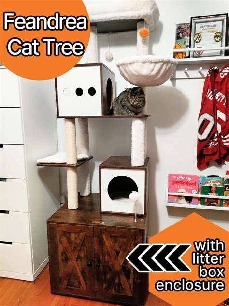 Check Out Our New Feandrea Cat Tree And Litter Box Enclosure In One