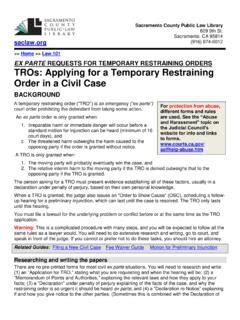 EX PARTE REQUESTS FOR TEMPORARY RESTRAINING Ex Parte Requests For