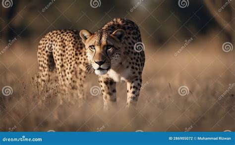 A Dramatic Shot Of A Predator Like A Cheetah Or Lion Stealthily