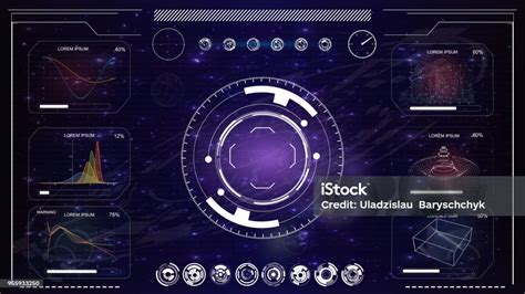 Layar Radar Hud Antarmuka Pengguna Futuristik Ilustrasi Vektor Untuk