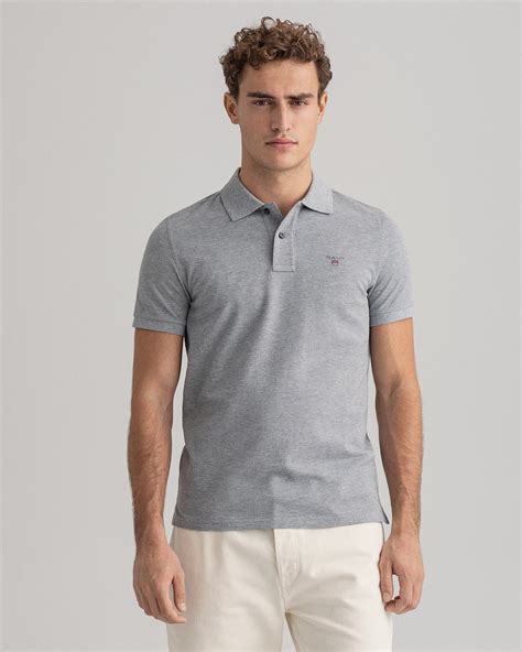 Gant Erkek Gri Regular Fit Polo Xxxl Pamuk Grey Melange Polo