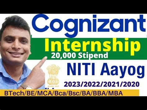 Cognizant NITI Aayog Internship 2021 2022 23 Batch Work From Home