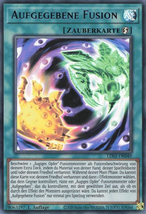 Recollectibles Sammelkarte Yugioh Karte Aufgegebene Fusion V 3 Yu Gi