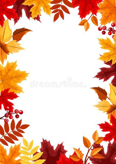 Background With Colorful Autumn Leaves Vector Illustration Stock