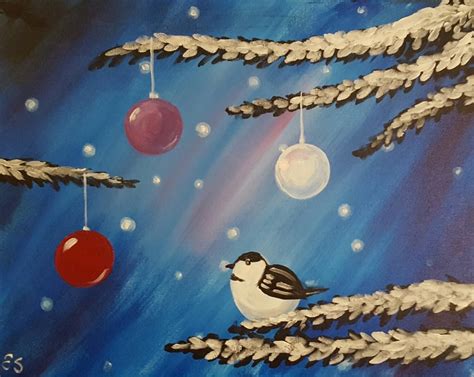 Holiday Chickadee Paint And Sip Off Bottles Of Wine Canceled