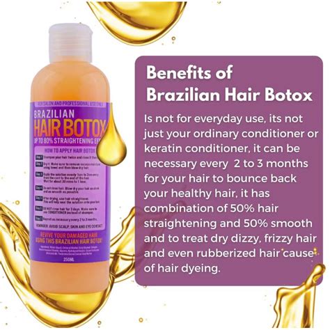 Original 250ml Brazilian Hair Botox Up To 80 Straightening Effect