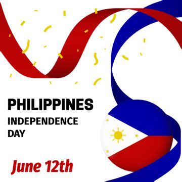 Philippines Independence Day Ribbon Design Vector Philippines