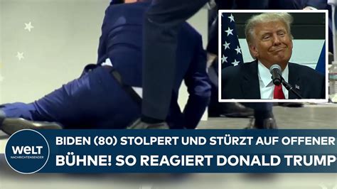 JOE BIDEN US Präsident 80 stolpert und stürzt auf offener Bühne So