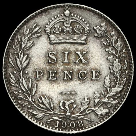 Edward Vii Silver Sixpence Rare G Ef