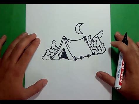 Como dibujar una tienda de campaña paso a paso How to draw a tent