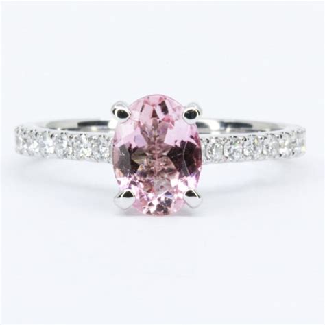 Ct White Gold Morganite And Diamonds Ring Allgem Jewellers