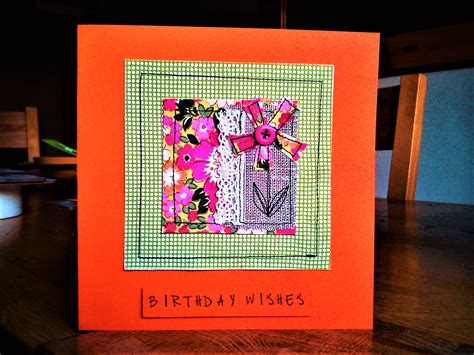 Hand Made Machine Sewn Birthday Card Made With Regent Street Moda