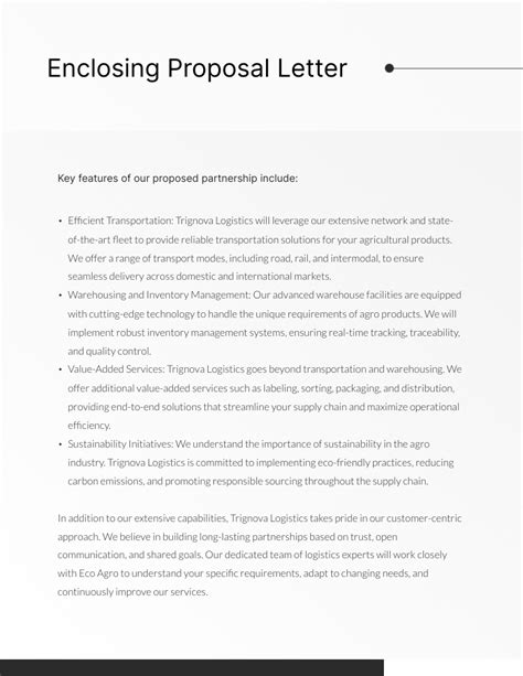 Enclosing Proposal Letter Template Visme