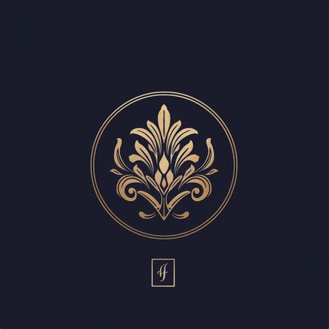 Um Close Up De Um Logotipo Dourado E Preto Uma Flor Generativa Ai