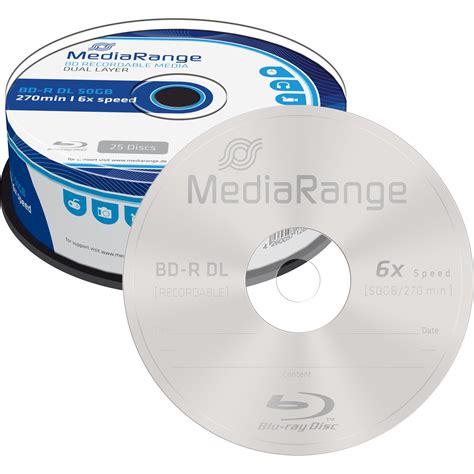 Mediarange Bd R Dual Layer Gb Blu Ray Rohlinge Fach St Ck