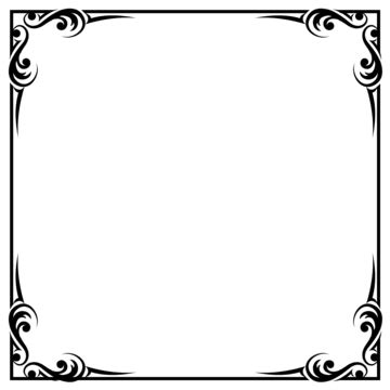 Rectangle Border Black Floral, Rectangle Border, Borders, Floral Border ...