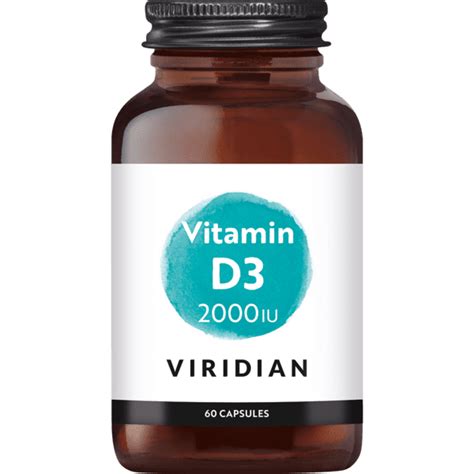 Vitamin D3 Vegan 2000 IU 50 Mcg 60 Caps Viridian Vidya Shop