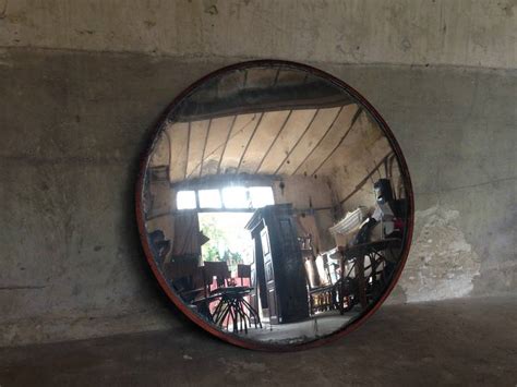 Big Industrial Convex Mirror at 1stDibs