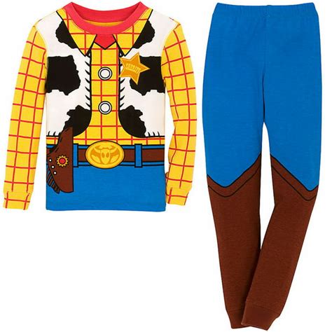 Disney Store Toy Story Woody Boy 2 Pc Long Sleeve Costume Pajama Set