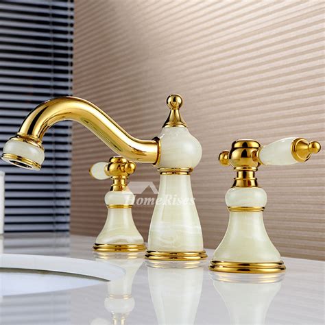 Bath Tub Faucets Brass Marble Two Handle 3 Hole Polished Luxury