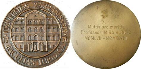 Medal Facultas Iuridica Zagreb Croacia Numista