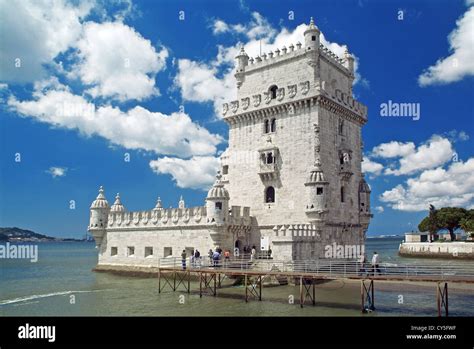 Lisbon Belem Torre De Belem Classic Manueline Architecture Portugal