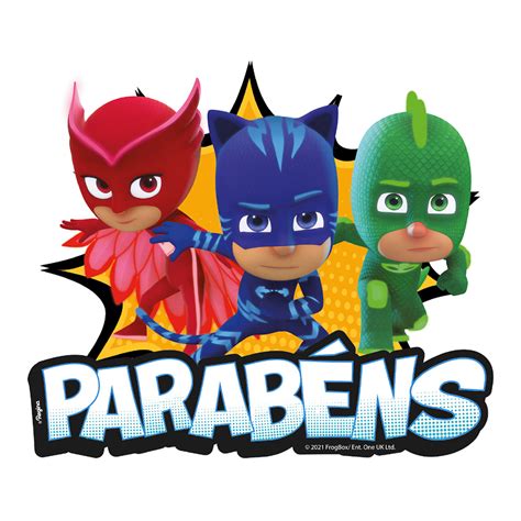 Topo de Bolo Cenário Pj Masks 2 Regina 5und